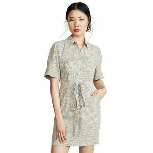 NWT $395 Equipment Femme Size 0 Axelle Snake Print Shirtdress in Silverlin Multi